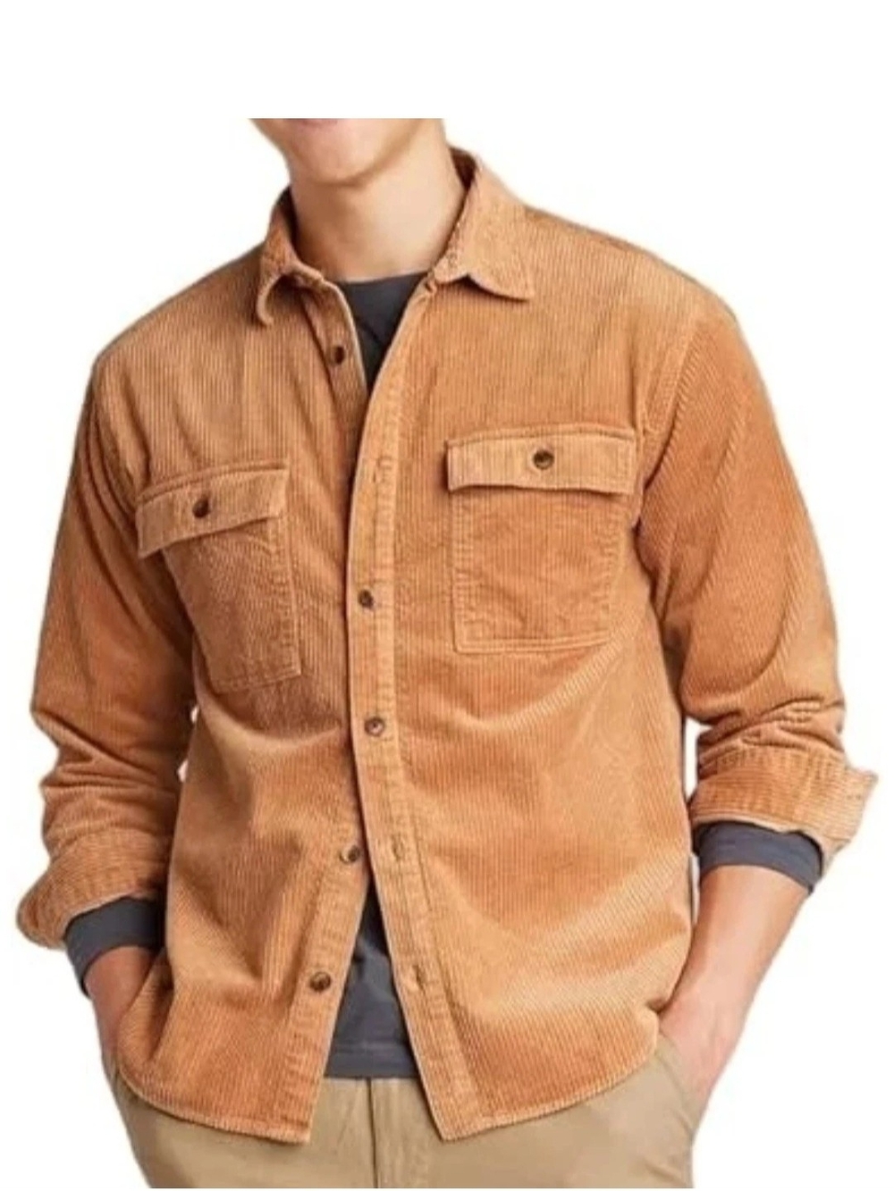 Original Use Corduroy Button-Down Shirt Jacket Tan S Gorpcore Cabincore Nature